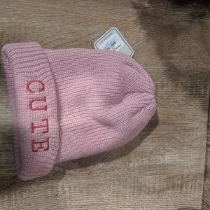 New Pink Beanie Hat Cap " CUTE" Women's Girls. #17